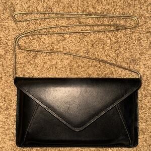Dark Navy/Black Clutch with Gold Metal Strap MW